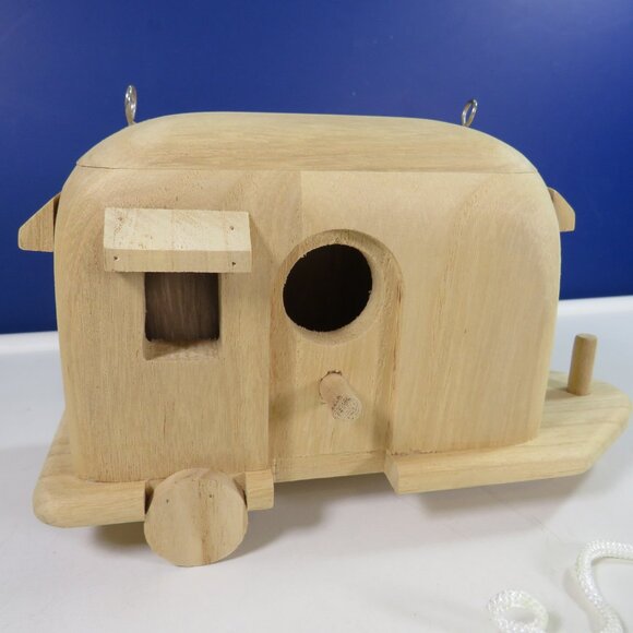 RV Camper Wood "Birdhouse" with metal hooks for hanging - Picture 2 of 10